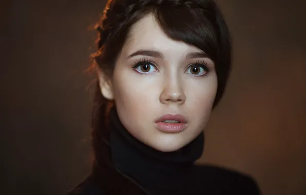 Лицо, портрет, шатенка, красивая девушка, карие глаза, Екатерина Ермакова