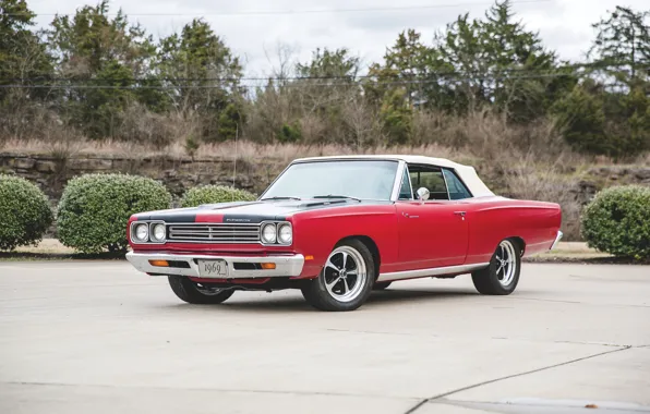 Картинка 1969, red, Plymouth, Road Runner, Plymouth Road Runner Convertible