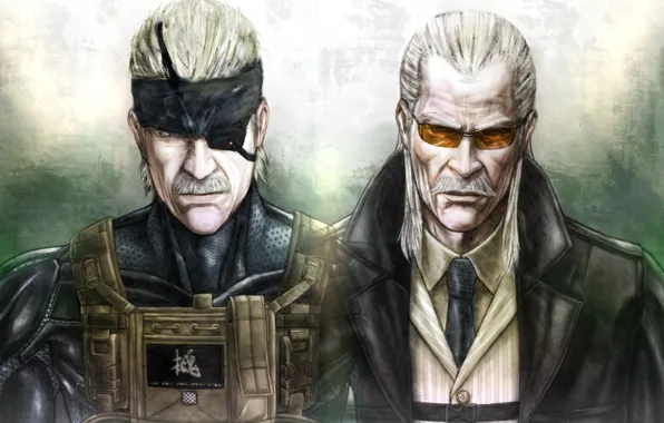Картинка Solid Snake, Metal Gear Solid 4: Guns of the Patriots, Konami, Revolver Ocelot, Liquid Ocelot