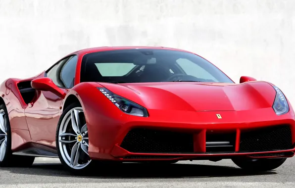 Красный, Ferrari, суперкар, феррари, 2015, 488 GTB