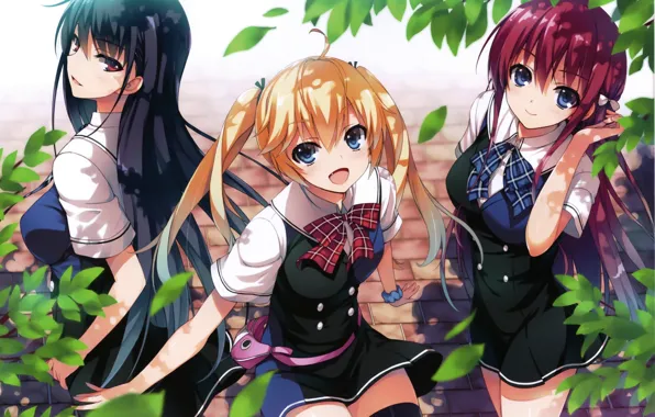 Anime, art, Grisaia no Kajitsu, Amane Suou, Michiru Matsushima, Yumiko Sakaki