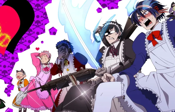 Аниме, арт, прикол, Ao no Exorcist, Синий экзорцист