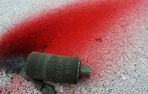 Асфальт, красное, граната, smoke, M18, grenades, дымовая граната, smoke grenades