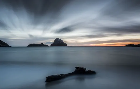 Море, пейзаж, закат, скалы