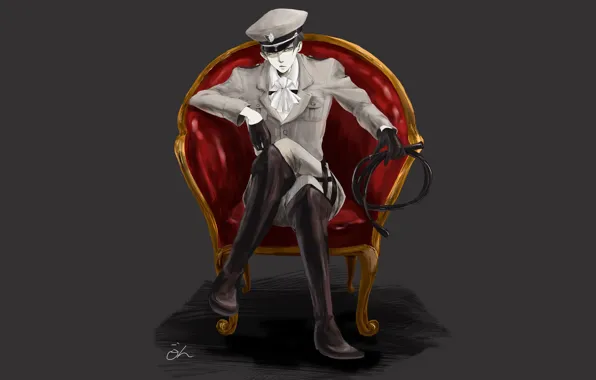 Кресло, арт, Атака Титанов, Shingeki No Kyojin, капрал Леви, Леви