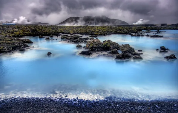 Природа, Исландия, Blue lagoon, голубая лагуна, прекрасное место
