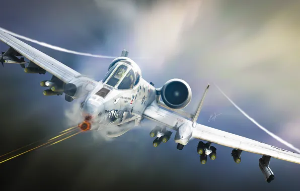 Авиация, арт, штурмовик, самолёт, A-10, Tankbuster