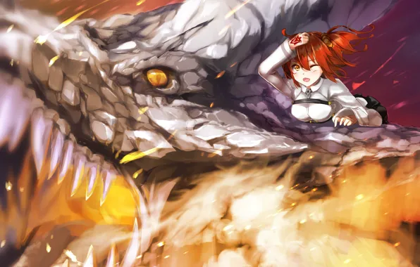 Девушка, Дракон, Аниме, Fate - Apocrypha, Fate / Grand Order