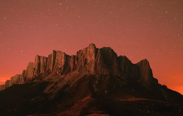 Red, mountain, rock formation