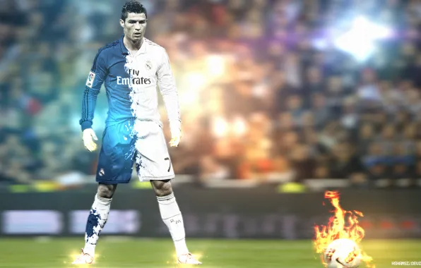 Картинка футбол, звезда, форма, Cristiano Ronaldo, Роналдо, Fly Emirates