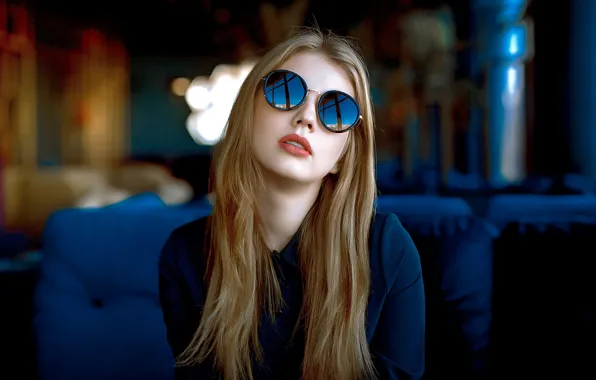 Картинка девушка, очки, блондинка, Andrey Metelkov