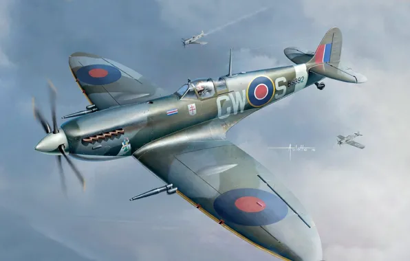 Франция, истребитель, Великобритания, Supermarine Spitfire, Raf, Auletta, Spitfire F Mk.IX