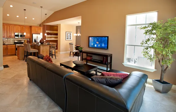 Villa, luxury, kitchen, living space