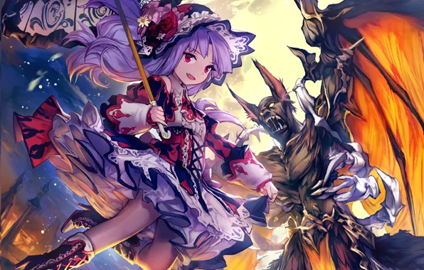 Зонт, демон, девочка, Rage of Bahamut