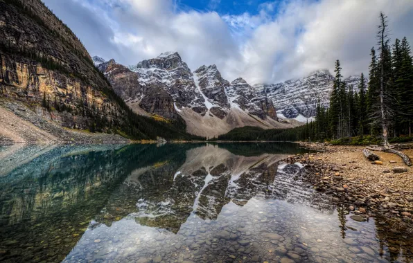 Картинка деревья, горы, природа, озеро, Канада