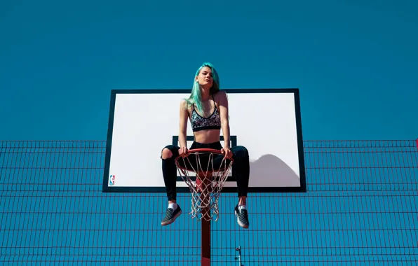 Картинка девушка, кольцо, щит, баскетбол, Daria Klepikova