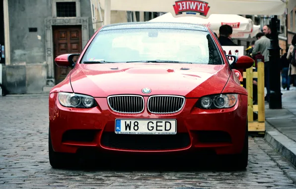 Красный, BMW, Польша, Варшава, БМВ, E92, Polska, RED