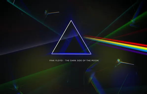 Картинка призма, Pink Floyd, Progressive rock, the dark side of the moon, обложка альбома