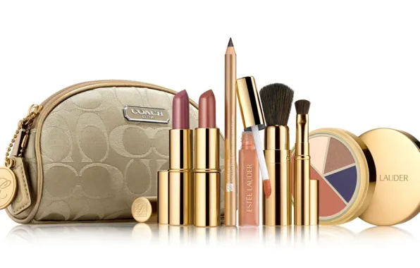 Тени, карандаш, косметика, бренд, помады, Estee-Lauder, косметичка