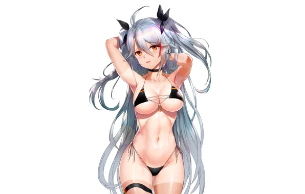 Girl, sexy, cleavage, long hair, boobs, anime, beautiful, twintails