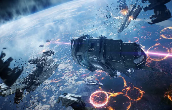 Spaceship, halo, covenant, halo reach, space battle