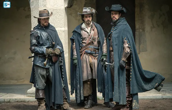 Сериал, Мушкетеры, The Musketeers, Tom Burke, Howard Charles, Santiago Cabrera