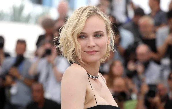 Взгляд, девушка, лицо, улыбка, макияж, актриса, блондинка, Diane Kruger