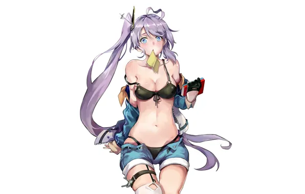 Girl, sexy, cleavage, long hair, boobs, anime, Portland, blue eyes