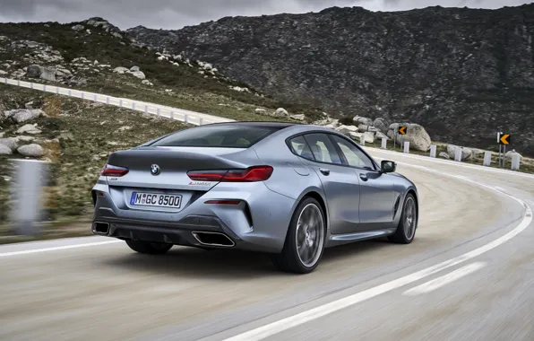 Картинка купе, BMW, Gran Coupe, горная дорога, 8-Series, 2019, четырёхдверное купе, 8er