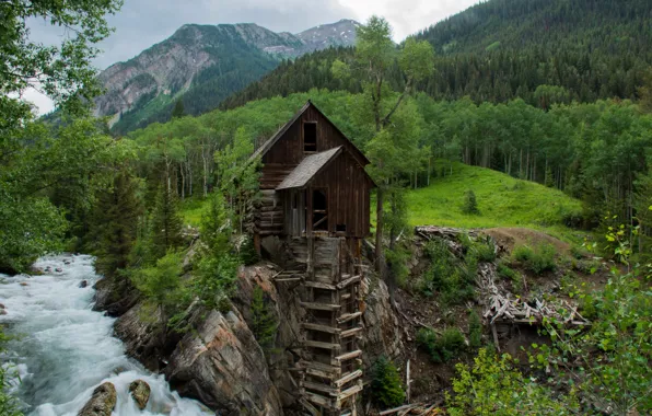 Горы, река, Crystal Mill