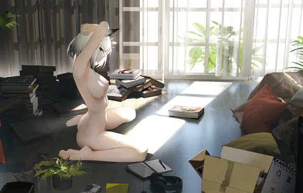 Girl, anime, art, erotic, Arknights, omone hokoma, AGM, kaltsit