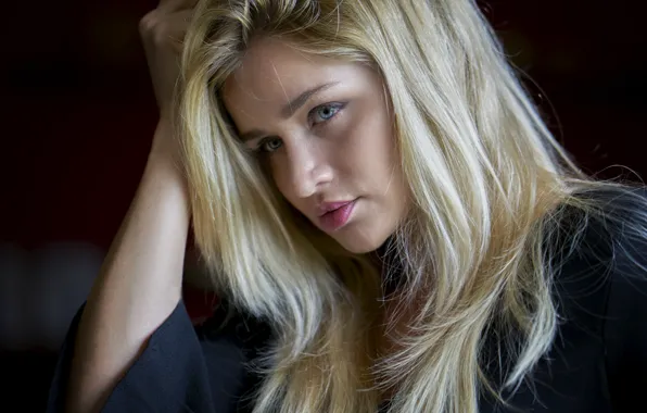 Картинка девушка, лицо, волосы, блондинка