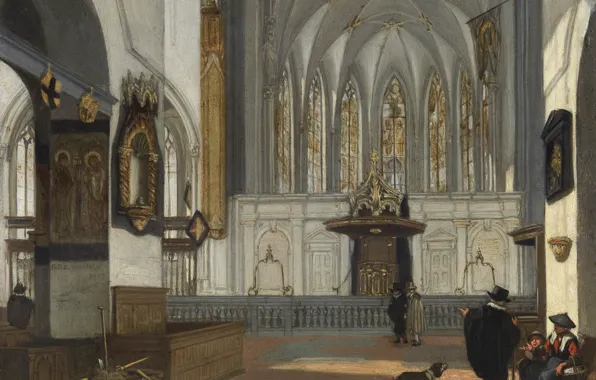 Church in Utrecht from the Nave, Interior of the Choir of St John’s, 1654, Emanuel …