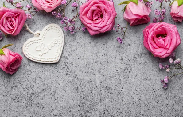 Картинка любовь, цветы, подарок, романтика, сердце, розы, love, happy