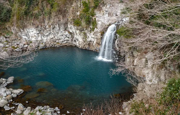 Пейзаж, горы, водопад