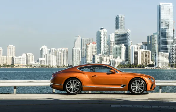 Картинка купе, Bentley, набережная, 2019, Continental GT V8