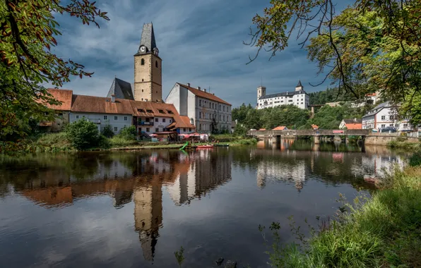 Картинка река, замок, Чехия, Rožmberk Castle