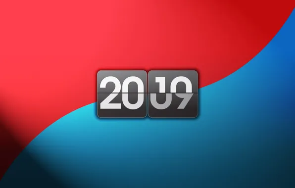 Синий, красный, цифры, Новый год, 2010
