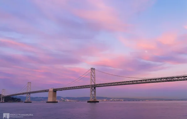 Мост, огни, отражение, ворота, залив, золотые, photographer, Kenji Yamamura
