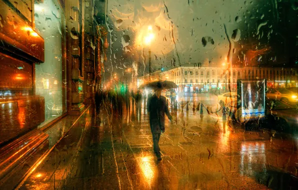 Зима, капли, дождь, Санкт-Петербург, Декабрь