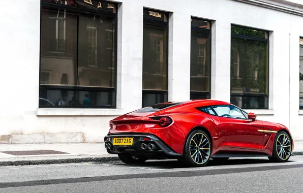 Красный, спорткар, Aston Martin Vanquish Zagato, Gran Turismо
