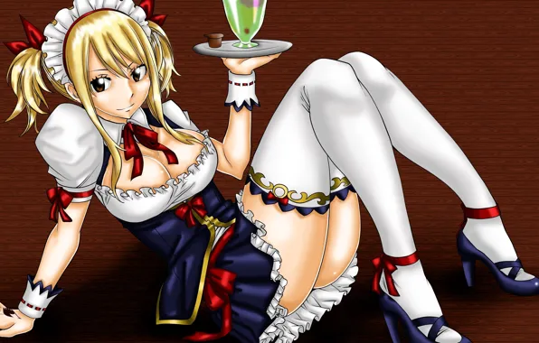 Девушка, официантка, горничная, Fairy Tail, Люси, Хвост Феи, Люси Хартфилия