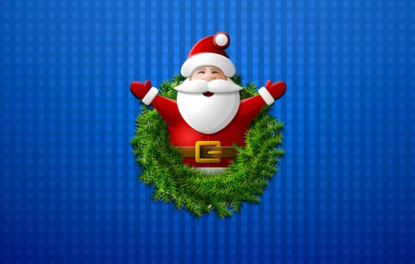 Минимализм, Рождество, Фон, Новый год, Праздник, Санта Клаус, Дед Мороз, Christmas
