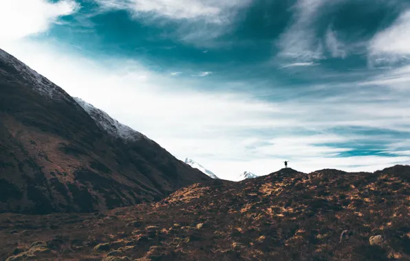 Mountain, happiness, person
