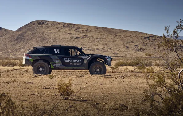 Картинка Volkswagen, силуэт, сбоку, 4x4, 2019, Atlas Cross Sport R Concept
