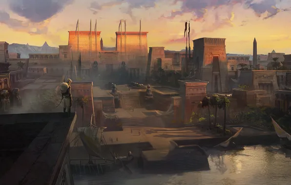 Картинка город, египет, ассасин, Assassin's creed origin