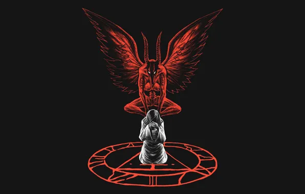 Девушка, крылья, демон, арт, рога, demon, эмблема, Silent Hill