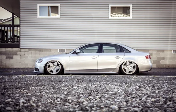 Картинка Audi, ауди, профиль, silver, side, металлик, stance