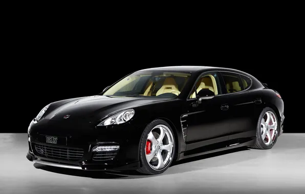 Черный, Porsche, Panamera, Techart, фото авто, суперавто, на черном фоне