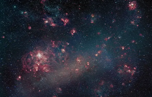 Картинка космос, Магеллановы Облака, галактики-спутники, Млечного Пути